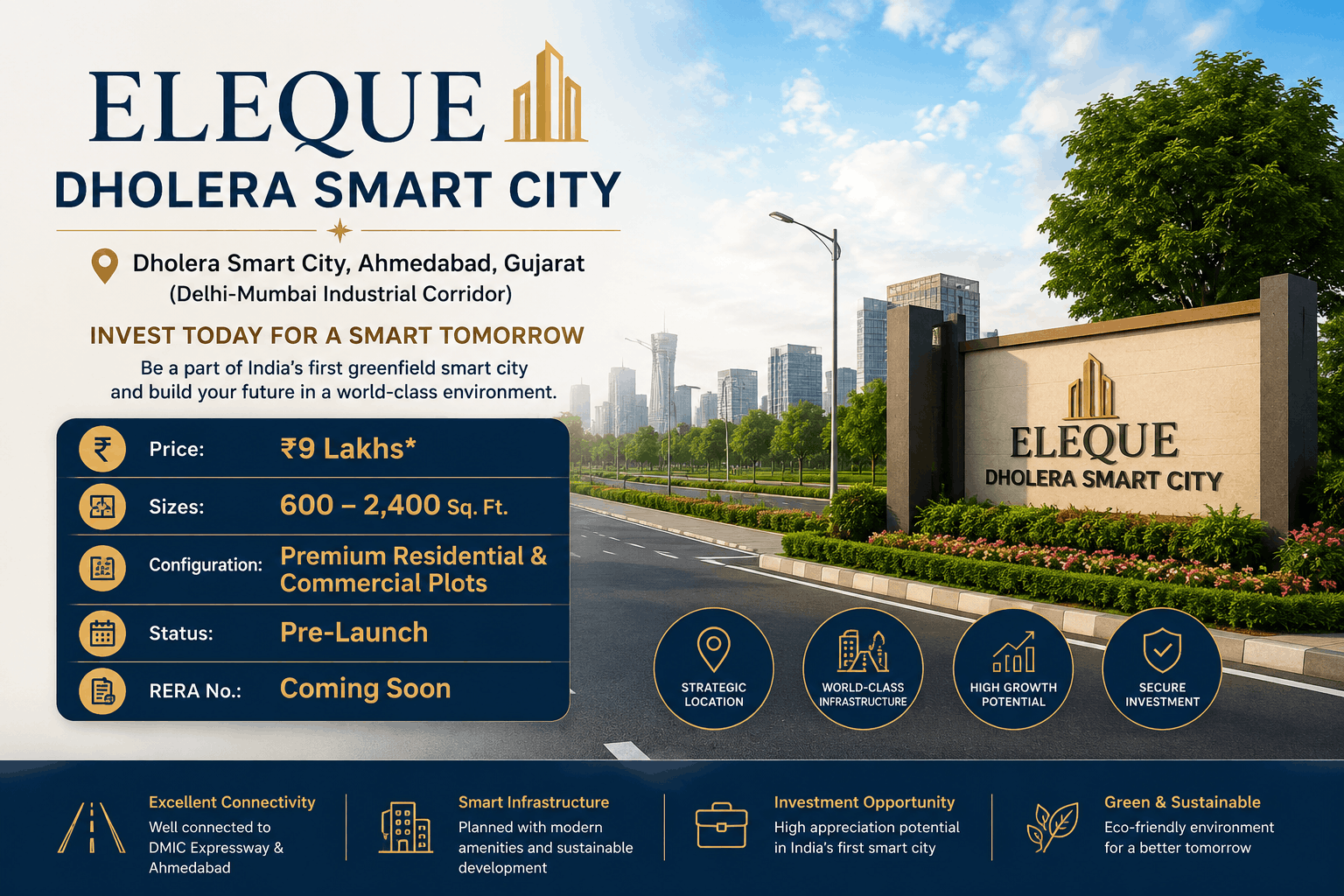 Eleque Dholera Smart City - Premium Plots Ahmedabad